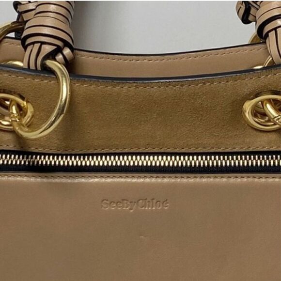 See by Chloé Tilda Whipstitch Grab Brown Leather Shoulder Bag Tan - Picture 2 of 6